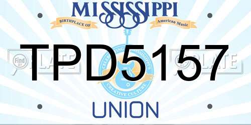 TPD5157 Mississippi License Plate