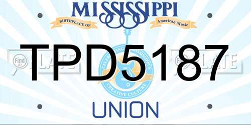 TPD5187 Mississippi License Plate