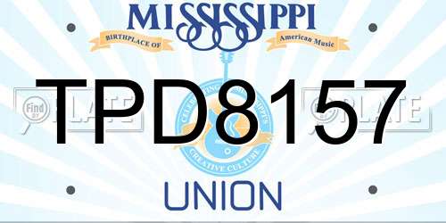 TPD8157 Mississippi License Plate