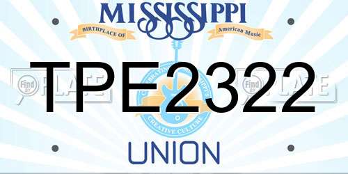 TPE2322 Mississippi License Plate