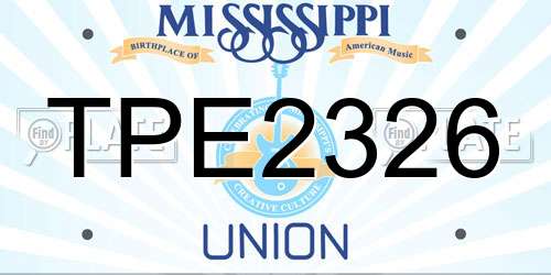 TPE2326 Mississippi License Plate
