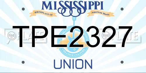 TPE2327 Mississippi License Plate