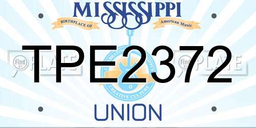TPE2372 Mississippi License Plate
