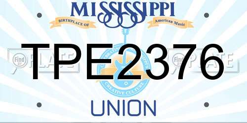 TPE2376 Mississippi License Plate
