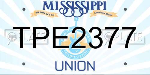 TPE2377 Mississippi License Plate