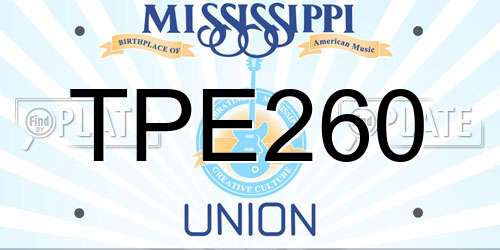 TPE260 Mississippi License Plate