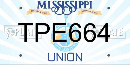 TPE664 Mississippi License Plate