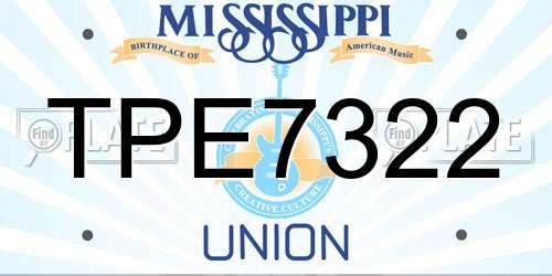 TPE7322 Mississippi License Plate