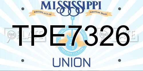 TPE7326 Mississippi License Plate