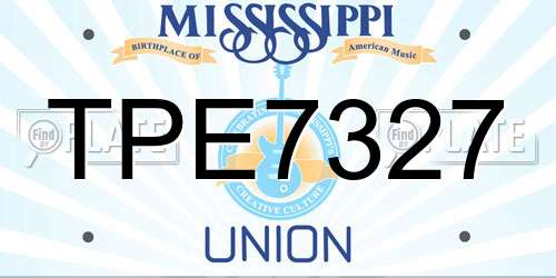 TPE7327 Mississippi License Plate