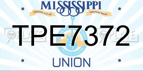TPE7372 Mississippi License Plate