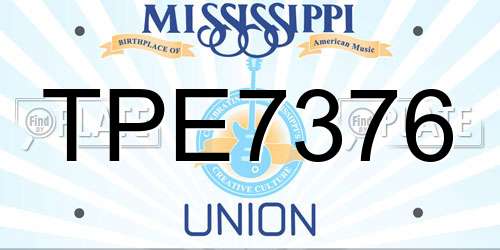 TPE7376 Mississippi License Plate