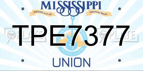 TPE7377 Mississippi License Plate