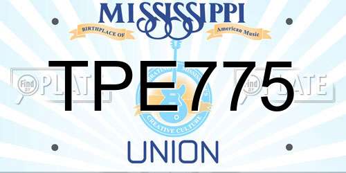TPE775 Mississippi License Plate