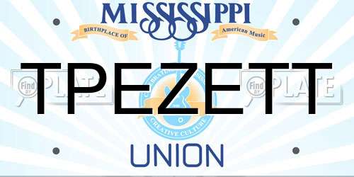 TPEZETT Mississippi License Plate