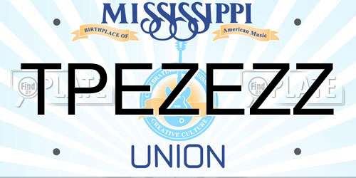 TPEZEZZ Mississippi License Plate