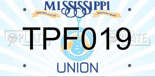 TPF019 Mississippi License Plate