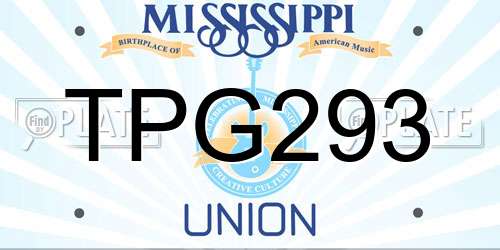 TPG293 Mississippi License Plate
