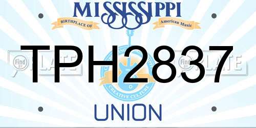 TPH2837 Mississippi License Plate