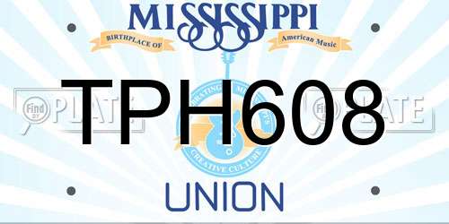 TPH608 Mississippi License Plate