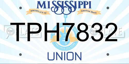 TPH7832 Mississippi License Plate