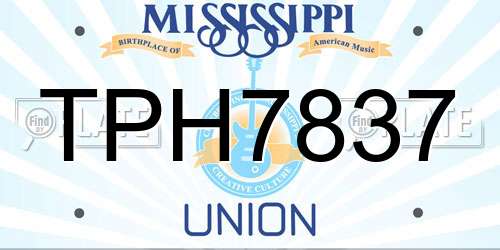 TPH7837 Mississippi License Plate