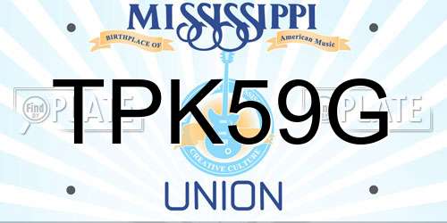 TPK59G Mississippi License Plate