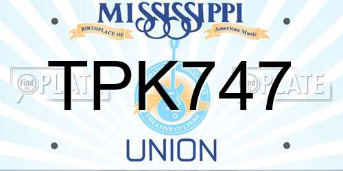 TPK747 Mississippi License Plate
