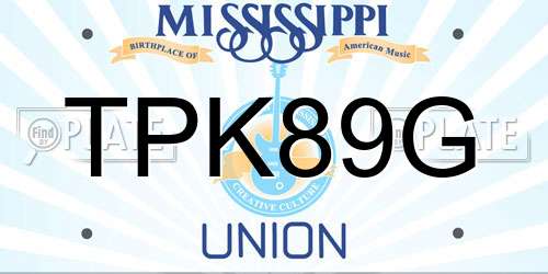 TPK89G Mississippi License Plate