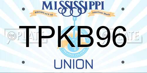 TPKB96 Mississippi License Plate