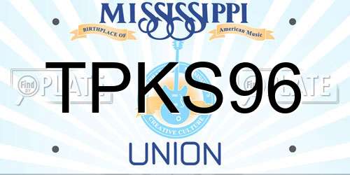 TPKS96 Mississippi License Plate