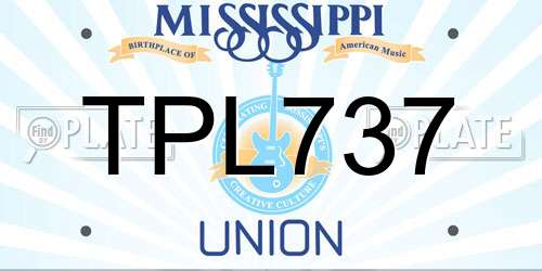 TPL737 Mississippi License Plate