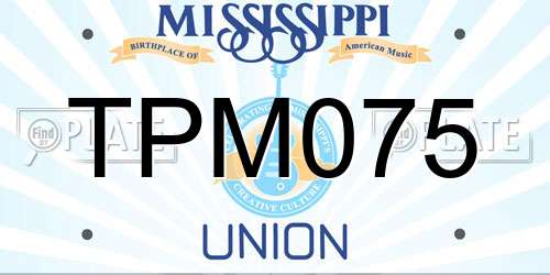 TPM075 Mississippi License Plate