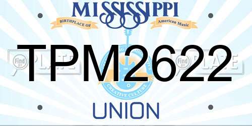 TPM2622 Mississippi License Plate