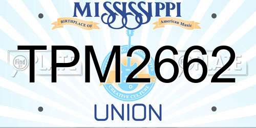 TPM2662 Mississippi License Plate