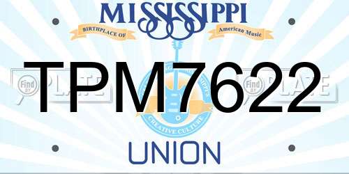 TPM7622 Mississippi License Plate