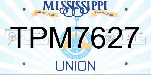 TPM7627 Mississippi License Plate
