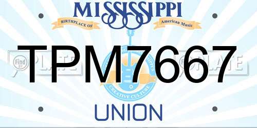 TPM7667 Mississippi License Plate