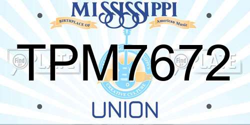 TPM7672 Mississippi License Plate
