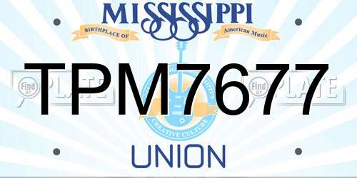 TPM7677 Mississippi License Plate