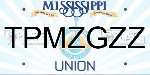 TPMZGZZ Mississippi License Plate