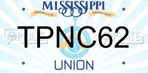 TPNC62 Mississippi License Plate