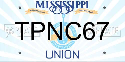 TPNC67 Mississippi License Plate