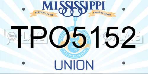 TPO5152 Mississippi License Plate