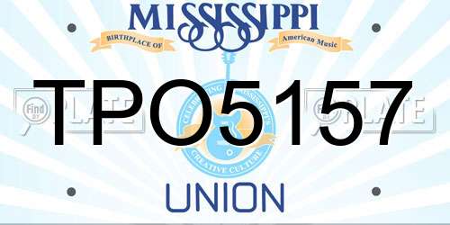 TPO5157 Mississippi License Plate