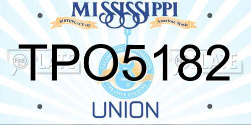 TPO5182 Mississippi License Plate
