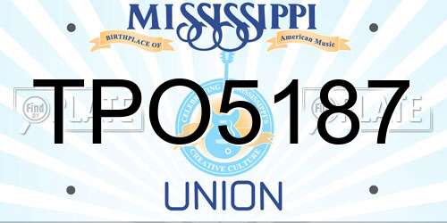 TPO5187 Mississippi License Plate