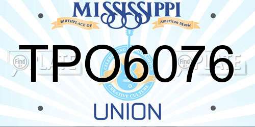 TPO6076 Mississippi License Plate