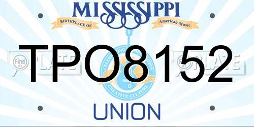 TPO8152 Mississippi License Plate