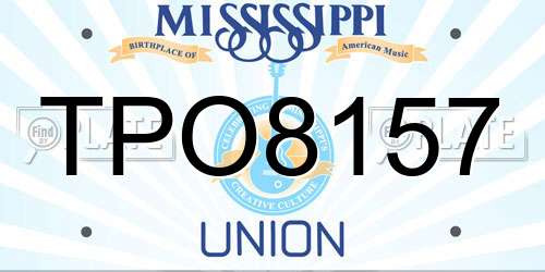TPO8157 Mississippi License Plate